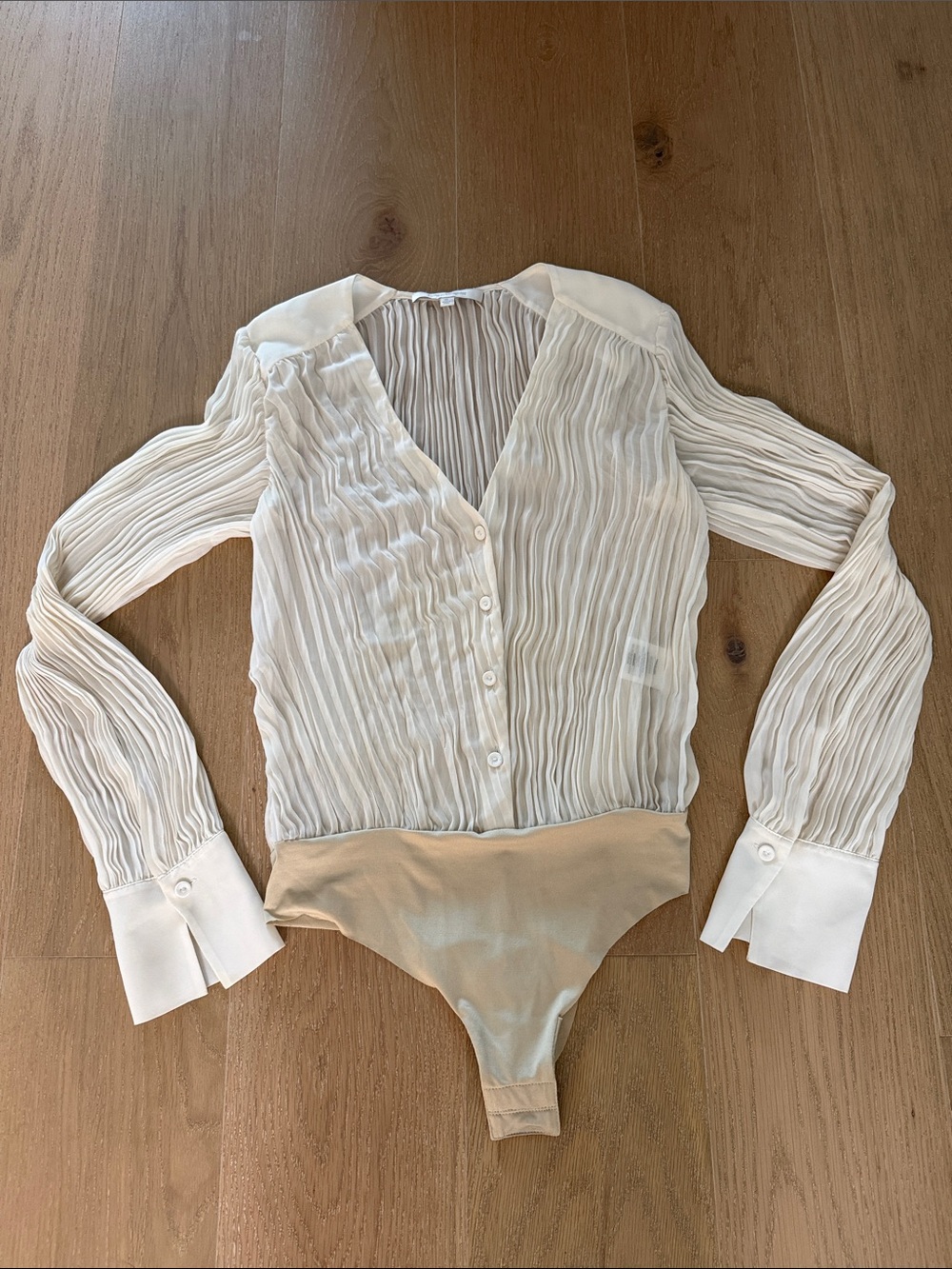 Favorite Daughter “change me” pleated bodysuit blouse